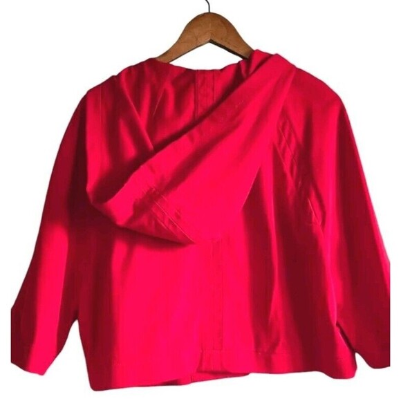 See By Chloe Crop Bolero Jacket Women's 2 Red Hooded %100 Cotton Pockets - Picture 6 of 8